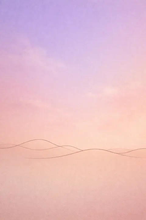 Aesthetic minimalist wallpaper of rolling hills drawn as one continuous thin line