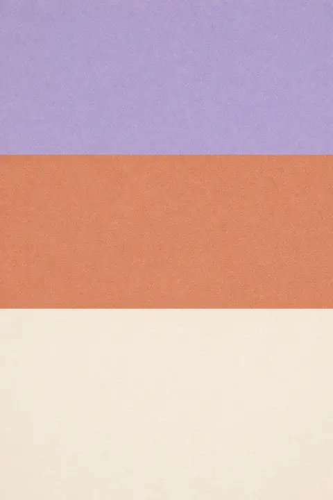 Aesthetic minimalist wallpaper with three flat horizontal colour bands in lavender, clay and cream
