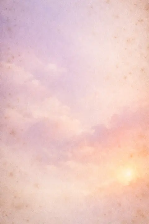 Aesthetic vintage wallpaper with aged paper texture, soft foxing spots and a warm bloom