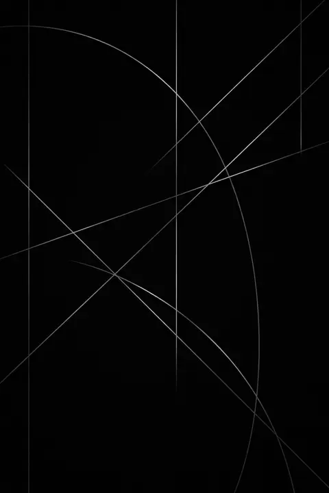 Black wallpaper with a minimal thin-line geometric pattern