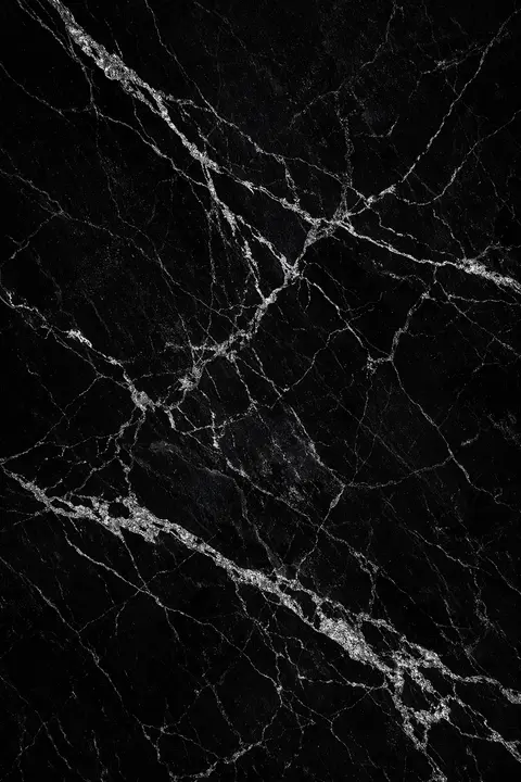 Black marble wallpaper with delicate silver veins