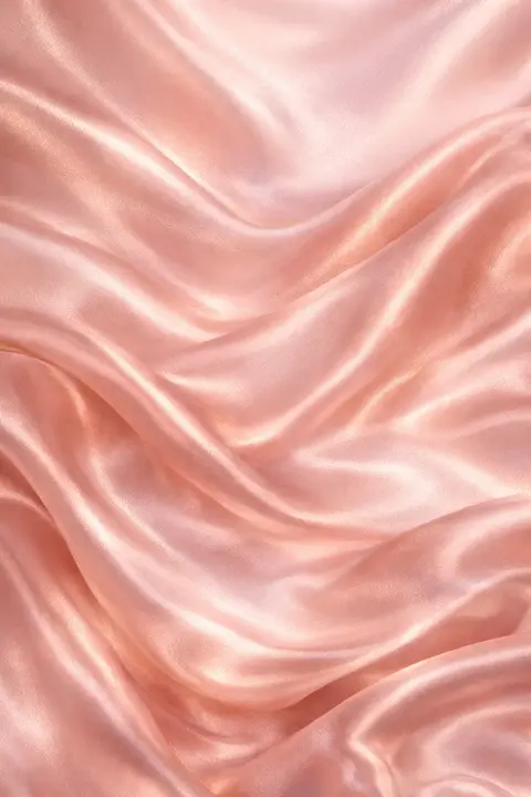 Pink wallpaper of rippling silk in blush and rose gold