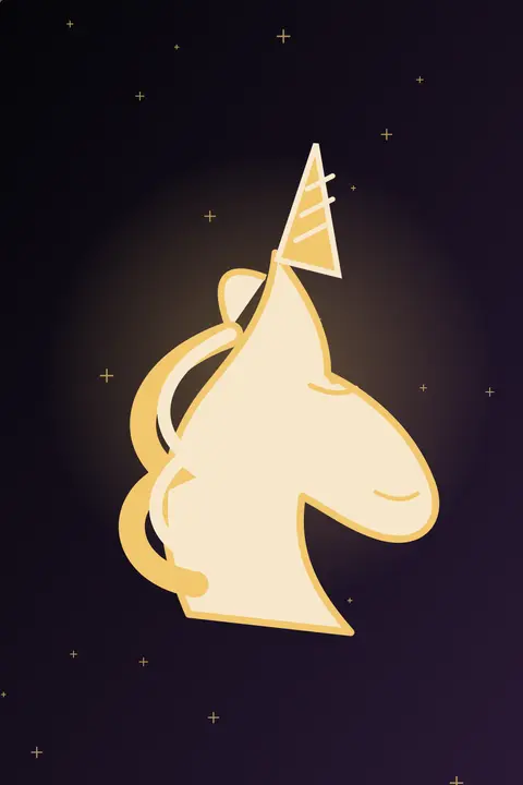 Midnight Gold unicorn aesthetic wallpaper in the dark collection