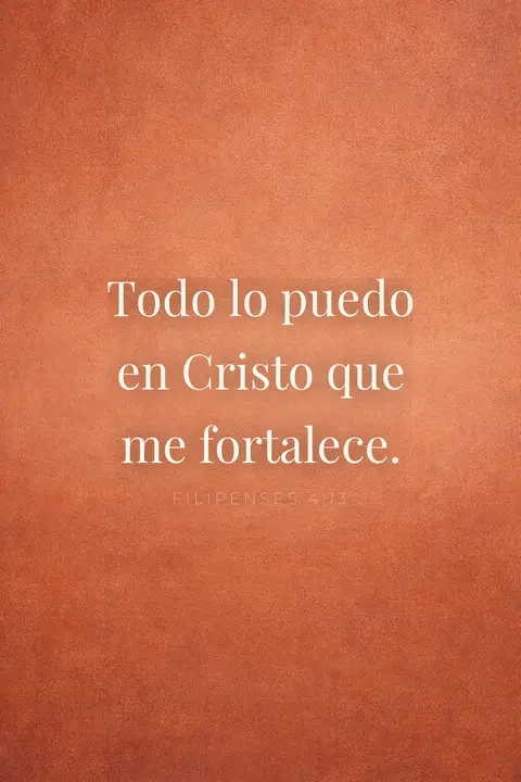 Fondo de pantalla cristiano con Filipenses 4:13 en tipografía serif crema sobre un campo de color terracota